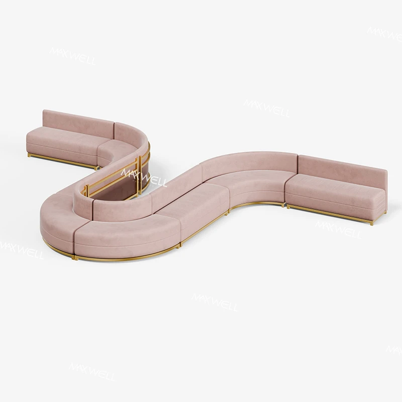 Luxury Metal Base Velvet Module Wedding Sofa Luxury Metal Base Velvet Module Wedding Sofa